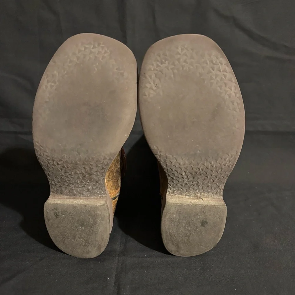 Old West BSC1889 size 2.0-D Brown & Orange Boy’s Western Boots